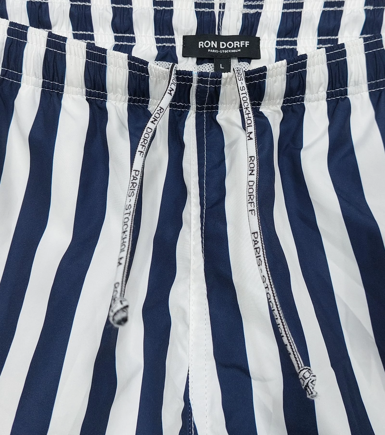 Ron Dorff vertical stripes swim shorts - white / navy L – photo 7